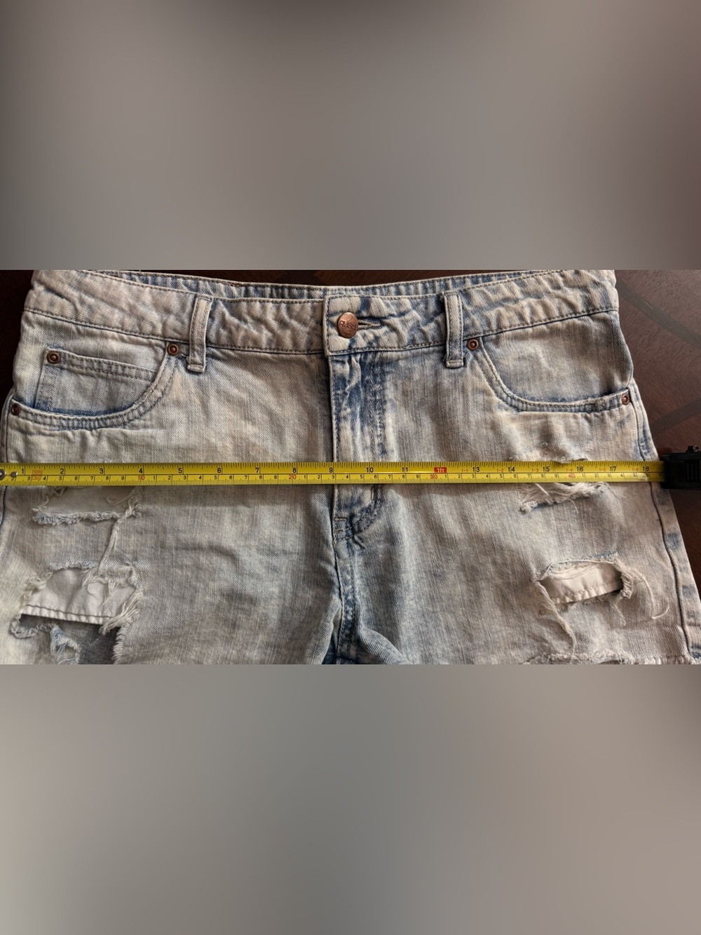 Rusty Distressed Light Blue Jean Shorts - Picture 10 of 16
